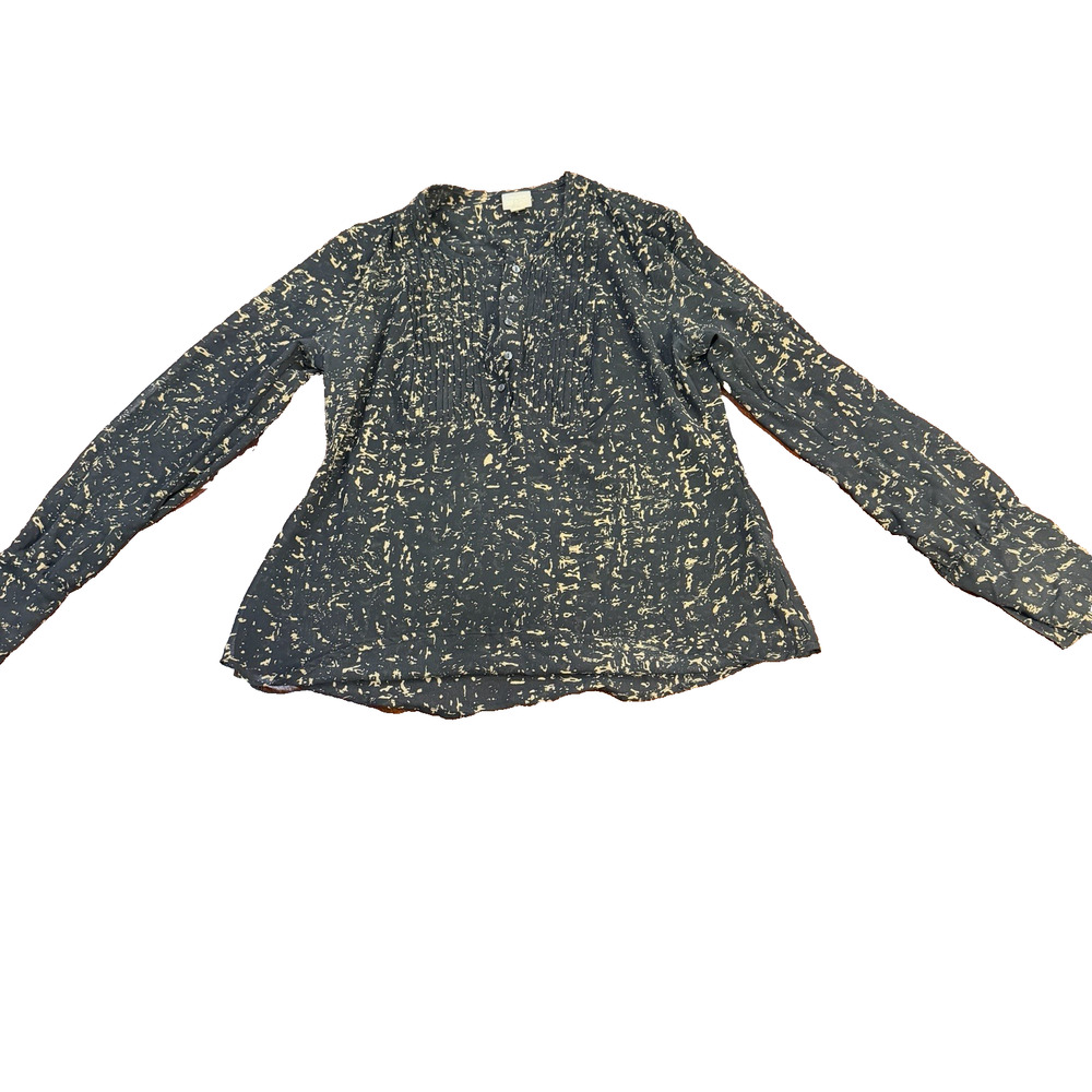 Converse One Star Brand Black Sz S Sheer Buttons Long Sleeves Women's Top Light